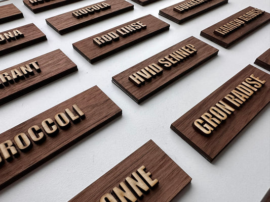 Magnetisk træskilte - 20 stk